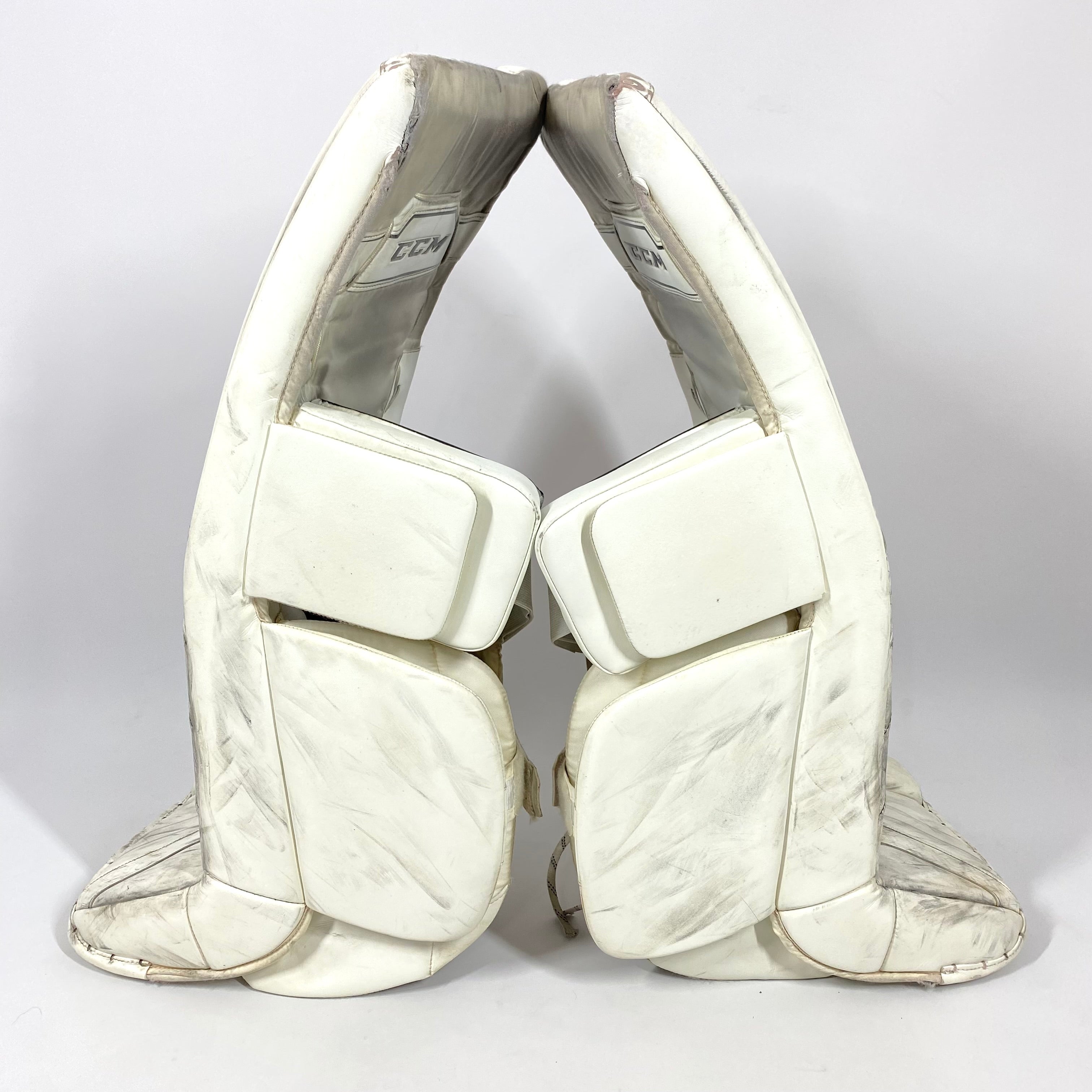 CCM AXIS - Jambières de gardien de but Pro Stock d'occasion (blanches)